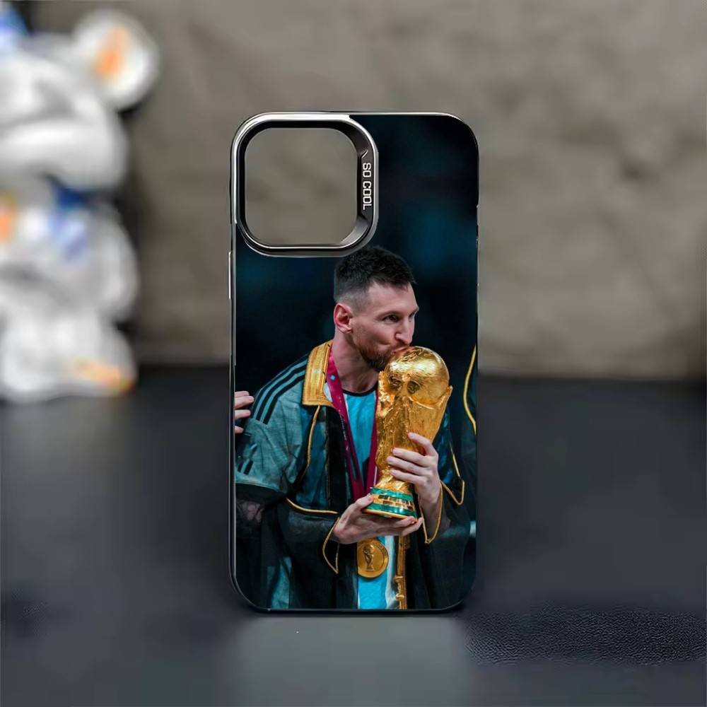 Piłka nożna L-Lionel m-Messi 10 Etui na telefon Dla iPhone 17 16 15 14 13 12 11 Pro Max Plus Srebrne cukierkowe Matowe Pokrowiec