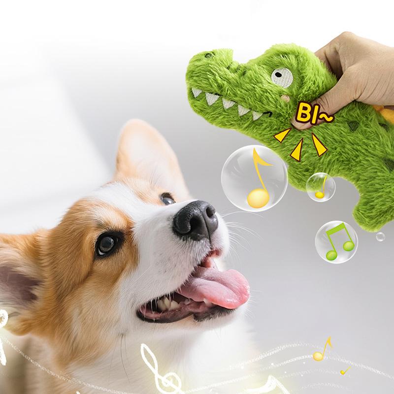 Squeaky Plush Animal Toys Dog Chew Toys Crinkle Sound Pet Toys Boredom Relief Mental Stimulation Puppy Teething Anxiety Relief Safe Pet Toys