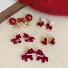 Red Velvet Horse Stud Earrings for Women - New Autumn/Winter 2025 Niche Design