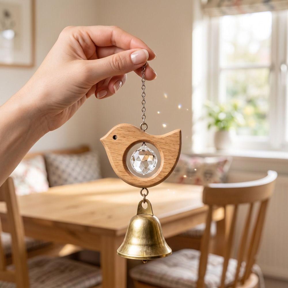 Wooden Wind Bells Reflective Sun Catcher Creative Hanging Ornament Home