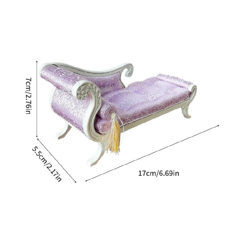 Detailed 1/12 Scale Dollhouses Sofa With Sturdy Wood Construction For Realistic Bedroom Living Room Displays
