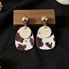 European Retro Western Leather Patchwork Dangle Earrings - Bohemian Style Jewelry
