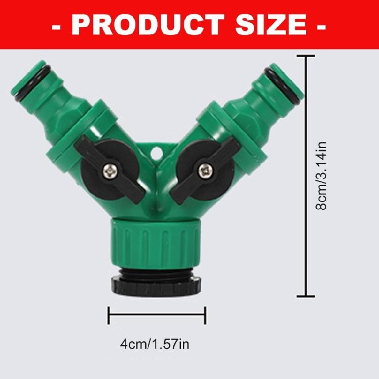 Y-Type Hose Splitter Double Way Joint 1 Split Two Faucet Diverter Garden Accessories Internal Thread Water-Diverter