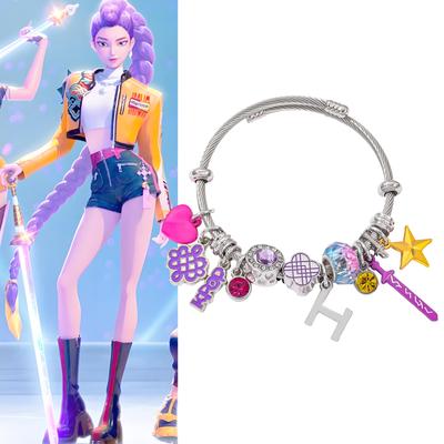 סרט אנימה סדרת ציידי שדים K-pop צמיד חרוזים Y2K האראג'וקו תכשיט אישי מתנה מתאים למעריצים