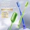 Extra-Long Brush Head Antibacterial Soft Bristle Toothbrush With Non-Slip Handle And Suction Cup Base Upright Design