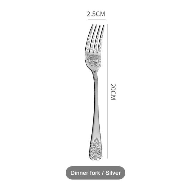 Stainless Steel Cutlery Set Portable Dinnerware Set Tableware Knife Fork Spoons Set Kitchen Utensils Sets Gift 1/2/4/8/16/24pcs