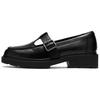 Lauryl Bar Leather Slip-On Block Heel Mary Jane 4.5cm Women Shoes Black 263271444