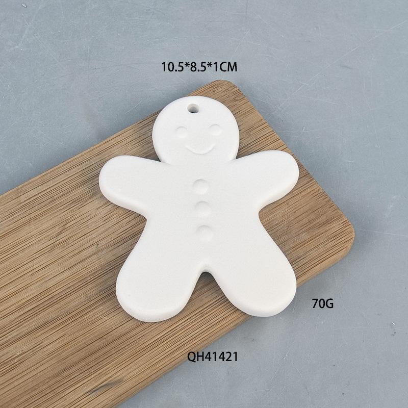 Christmas ceramic pendant, five-pointed star, house, plain cross, oval, cup, white apple, etc