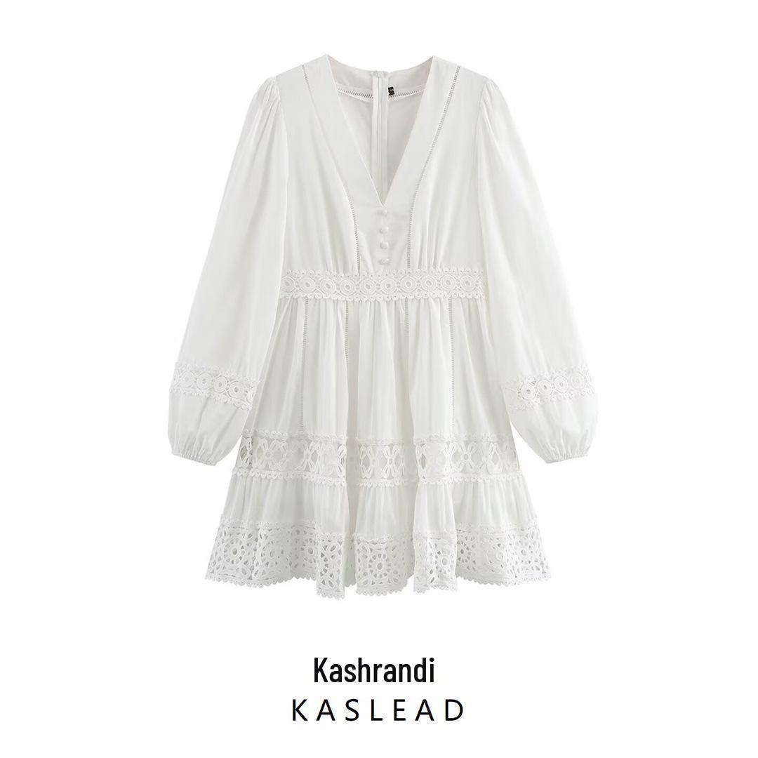 

2025 Spring Women’s European & American Fashion Cotton Lace Dress S