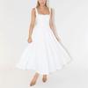 Minimalist Sleeveless High Waist A Line Dress With Backless Design For Summer Casual Wear