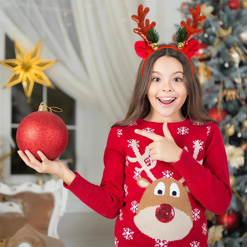 Christmas Headband,Glitter Deer Antlers Headband,Christmas Party Decoration For Kids,Women Hair Decoration For Kids
