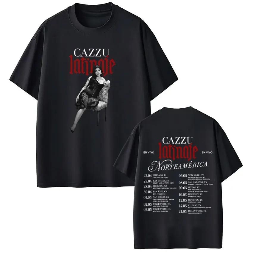 

Unisex Women Fashion Hiphop Tshirts Singer Cazzu Latinaje 2026 Tour Graphic Tee Shortsleeved Cotton Aesthetic Oversized Tshirt S