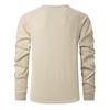 Autumn Men's Youth Waffle Solid Color Button Lapel Long Sleeve POLO Shirt