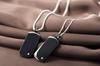 TSUKIYO Necklace for Military Mirror Present Steel Men, Tungsten, Tag, Finish, Gift, (Stainless Tag, Black)