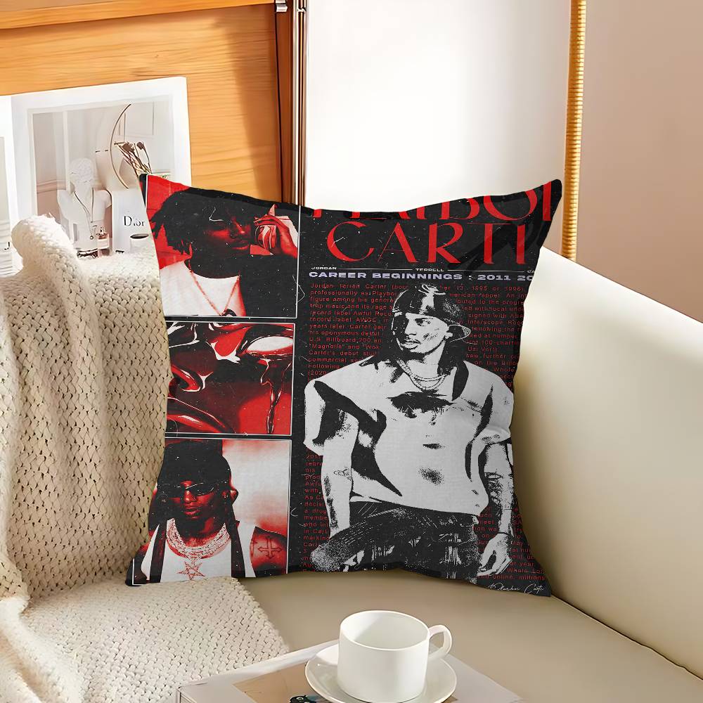 Рэпер P-Playboi C-CartiS Кленовый Дизайн Наволочка Счастливый Осенний Урожай Декор Праздничный Декор Наволочка 12x12Inch