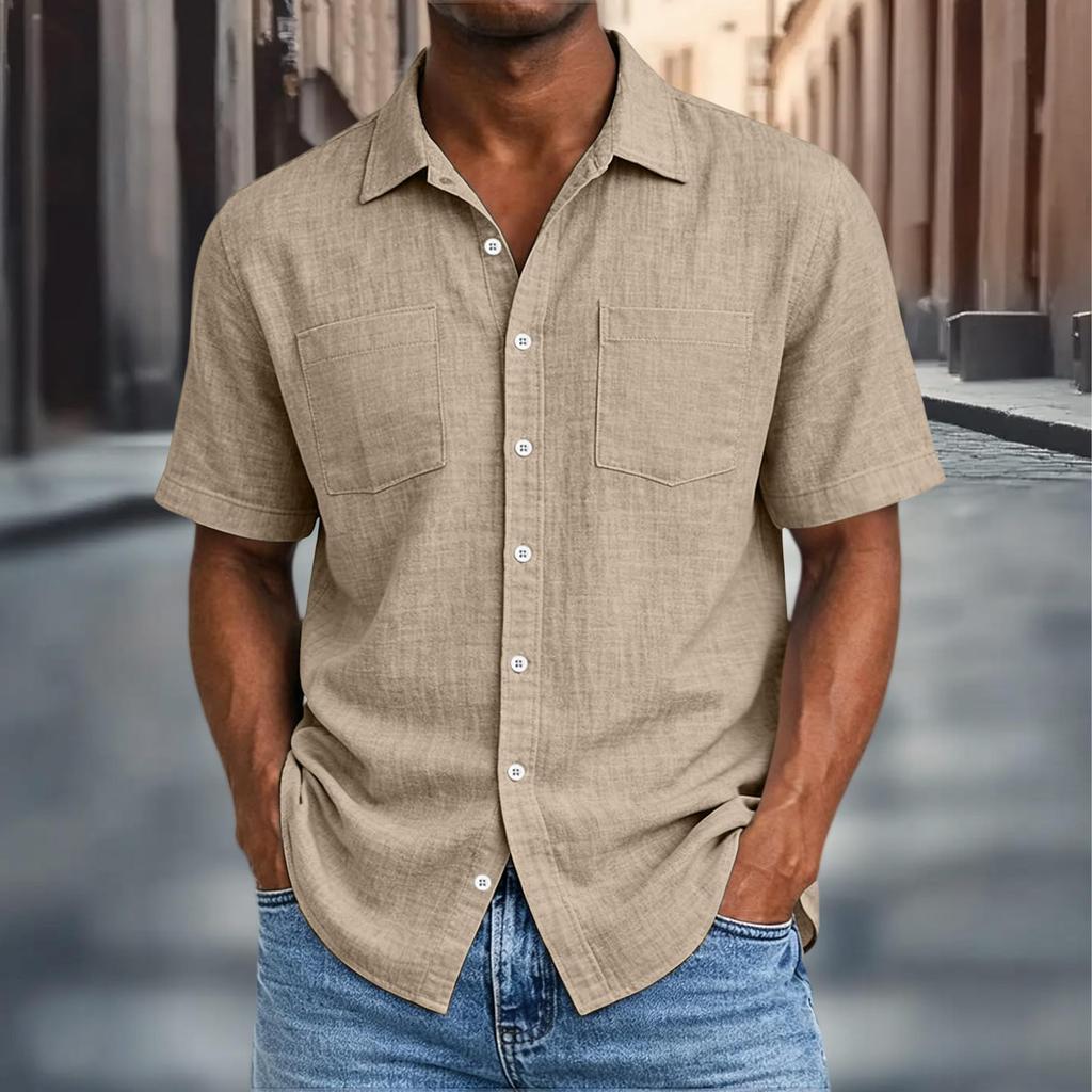 Men's Summer Casual Relaxed Fit Loose Shirt for Everyday Wear