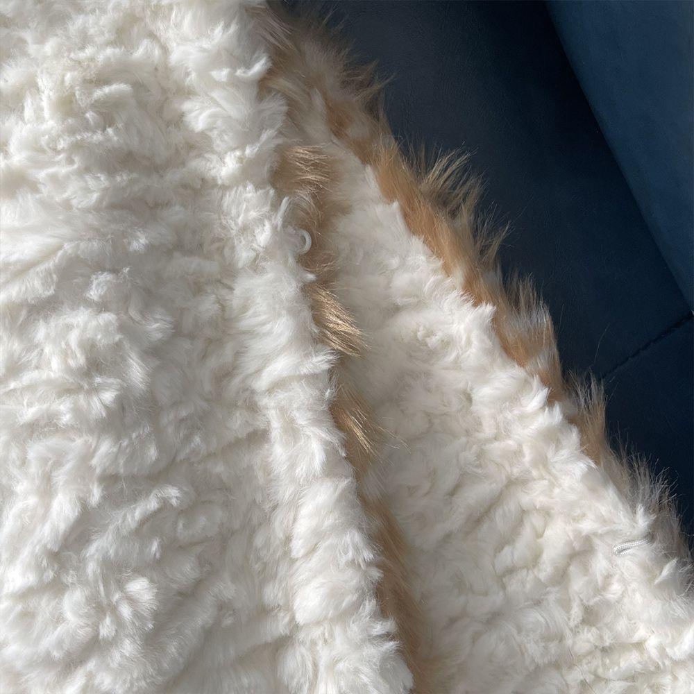 Adjustable Faux Fur Scarf Deer Print Ear Muffs New Plush Neck Warmer Women