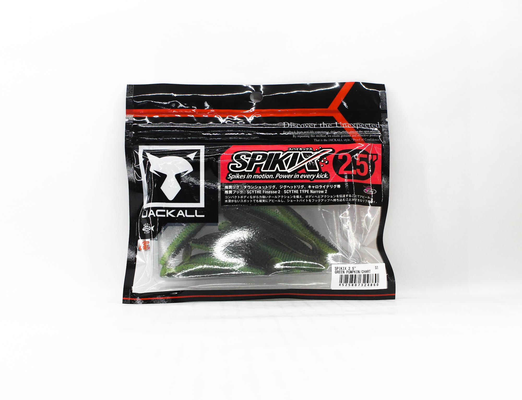 

Jackall Soft Lure Spikix 2.5 Inch Green Pumpkin/Chart (4860)