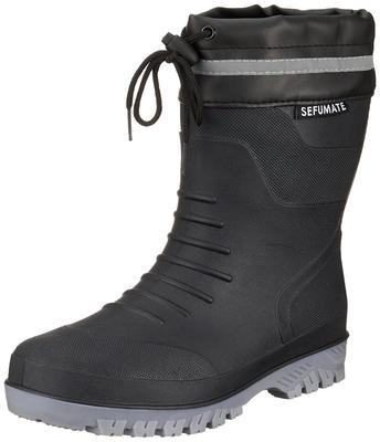 Glove Safety Short Integrated Reflective Toe Box 6350 BLACK Large 3E [Fuji Industry] Boots, Length, Anti-slip, Lightweight, Flexible, TPE, Material,