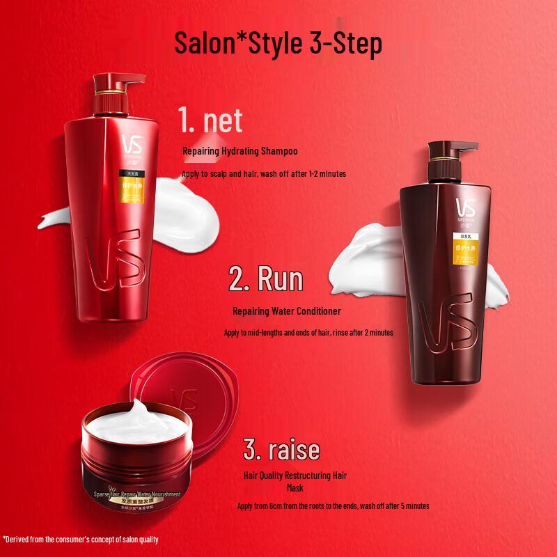 Vidal Sassoon Repair & Hydration Shampoo - 3 x 750ml Pack