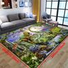Dinosaur World 3D Rug for Kids' Playroom Jurassic AdventureCarpetwithPrehistoricCreatures Anti Slip Carpet Can Be Machine Washed