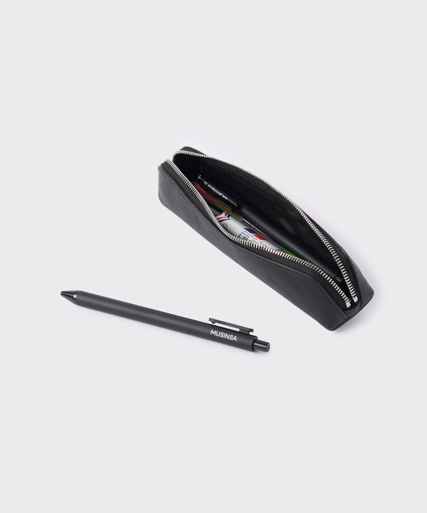 Musinsa Standard Woman Women'S Epsom Leather Pencil Case [Black]
