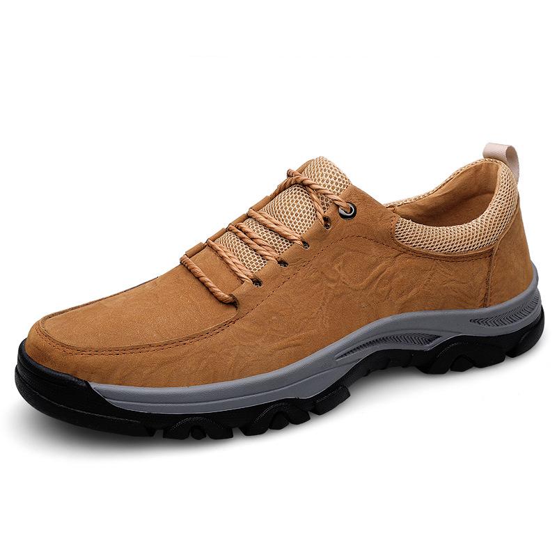 Men s Low-Top Genuine Leather Hiking Shoes - Outdoor Mountaineering & Casual Use 40