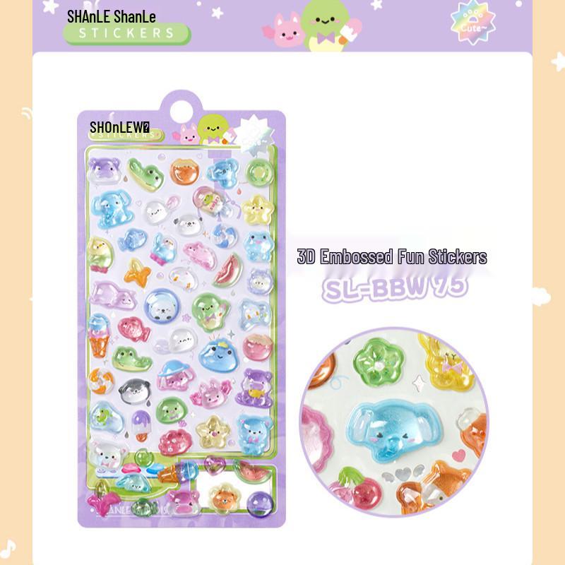 Popular 3D Animal Cartoon Crystal Stickers for Kids' Phone Cases