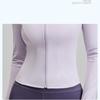 New Women's Sports Fitness Tops Quick-drying Yoga Zipper Jacket Seamless Slim Stand Collar Long Sleeves Tees
