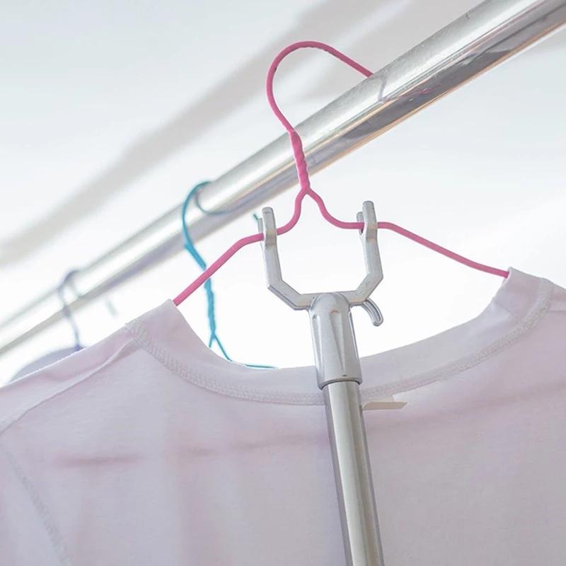 New Stainless Steel Telescopic Clothes Hanger Pole Aluminum Drying Fork Laundry Tool Telescopic Household Clothes Hanger Support