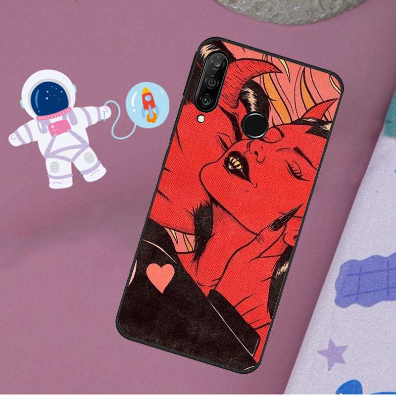 Aesthetic Devil Woman Bad Girl For Huawei Nova 11i 7i 8i 12i 12s Y73 Y70 Y90 Y60 Y72 Y61 Y91 9 10 SE P40 Lite P30 Pro Case