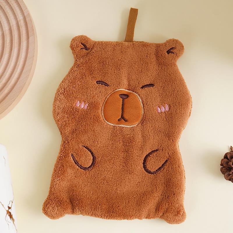 

Капибара Коралловый Флис Подвесное Ручное Полотенце - Милое, Впитывающее, Мягкое для Кухни и Детей 24x18 cm