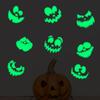 Halloween Night Glow Pumpkin Ghost Face Wall Sticker, Non-sticky and No Glue, for Bedroom Walls