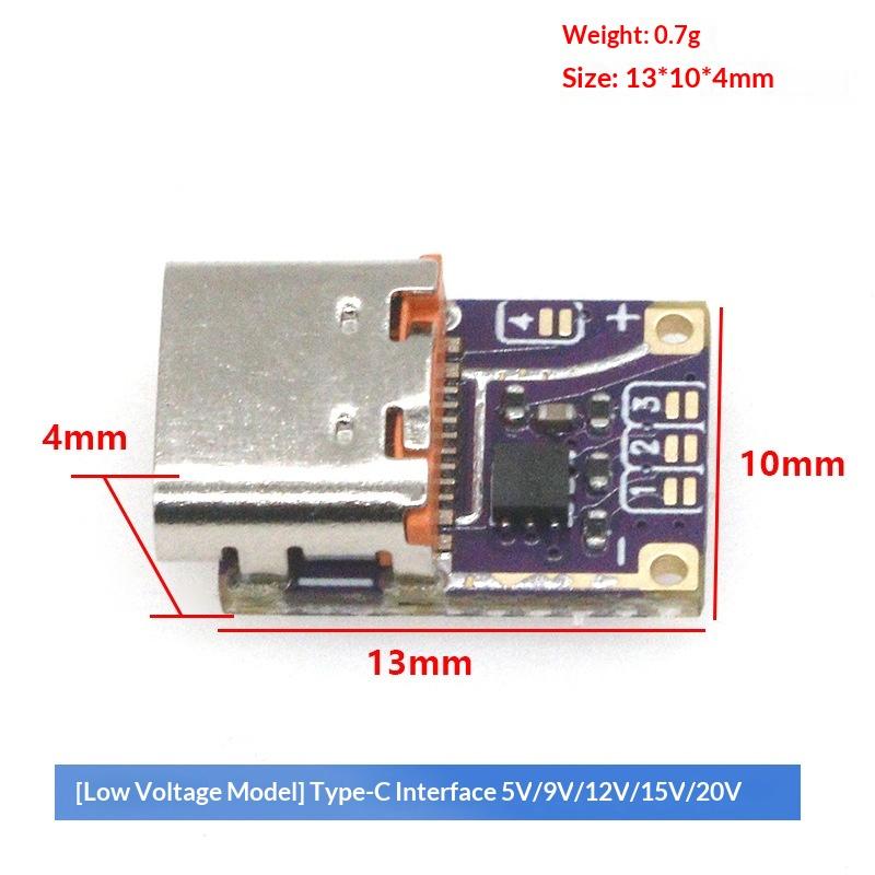 

1Pcs Fast Charging Module - DC 5/9/12/15/20/28/36/48V Voltage Trigger PD To DC Type C Interface PD3.0 PD3.1 QC3.0 Deceiver