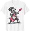 Vintage Dackel spielt Gitarre Weenie Rock and Roll Geschenk Unisex T-Shirt