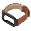 PU Leather Watch Band Waterproof Replacement Watch Wristband with Black Stainless Steel Case for   Band 7 Pro