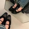 French low-heeled plush shoes Mary Jane single shoes women's shoes 2025 new autumn and winter warm cotton shoes evening