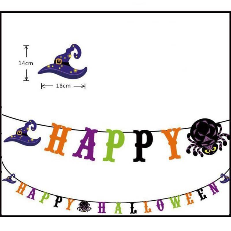 Pendant Flag Halloween Pumpkin Paper Art Party Scenes Layout Pennants Decoration