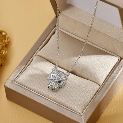 Shiny Panther Necklace Pendant for Women and Men Metal Movie Cosplay Silver Black Panther Chain Whosale