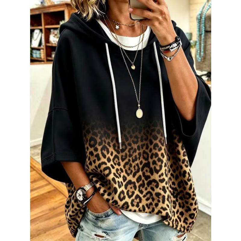 Damen Kapuzenpullover in Übergröße, Elegantes Bequemes Einfaches Muster Print, Modisch und Vielseitig