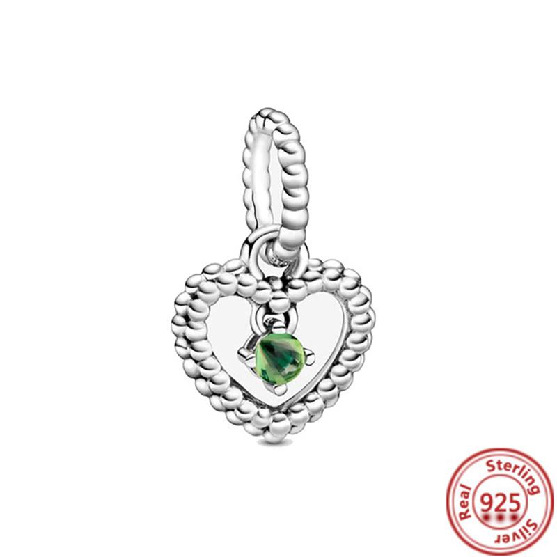 925 Sterling Copper Colorful Zircon Month Star Sign Zodiac Pendant Golden Beads Fit Original Pantaro Charms Bracelet DIY Zircon