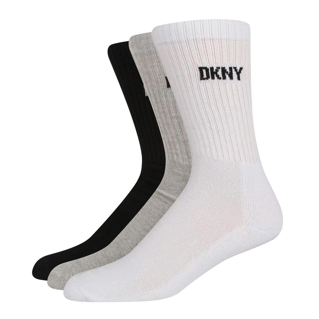 DKNY Mens Ribbed Crew Socks