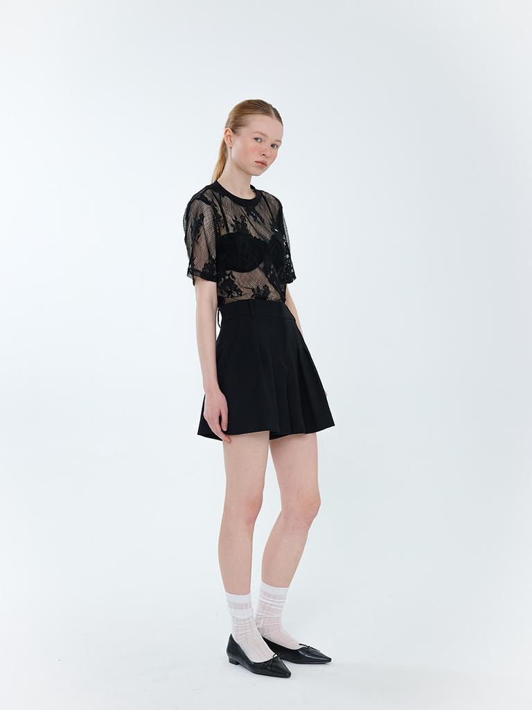LUVM Tuck Tailored Shorts_Black