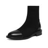 Krazing Po Mikrofaser Flock Winter Runde Zehe Größe 33 Chelsea Boots Größe 43 Reißverschluss Mode Niedrige Absätze Stretch Stiefeletten