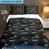 San Sharks Patronen 3-delige Beddengoedset, Ideaal voor 1 Dekbedovertrek En 2 Kussenslopen Perfect voor Fan cadeau, Ideaal voor Slaapkamer, Studentenkamer
