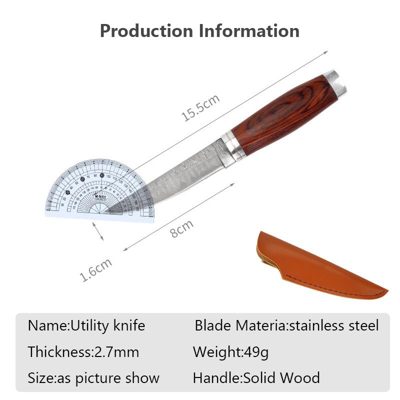 Cuțit de dezosat din oțel inoxidabil cu model Damasc Cuțit de bucătărie Cuțit de carne Cuțit de tăiat fructe Cuțit Instrument de gătit