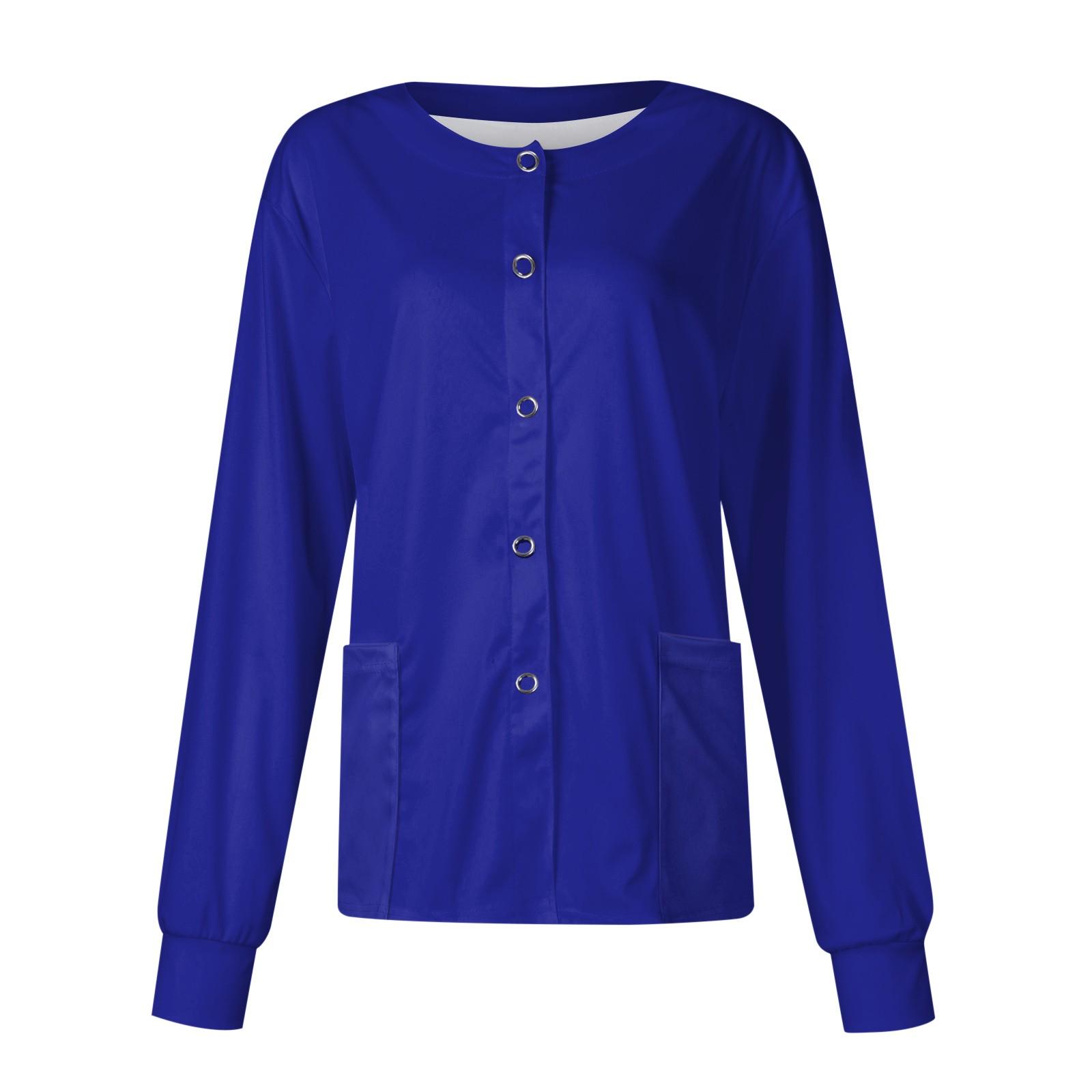 

Women s Long Sleeve Button-Down Cardigan with Pockets Casual Lightweight Soft Knit Sweater for All Seasons S синий