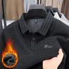 Men's Thickened Velvet Lapel Sweater for Autumn/Winter - Middle-Aged and Elderly Dad Style