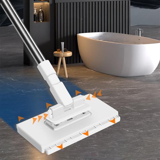 39.4" Hands-Free Multi-Purpose Flat Mop, Multifunctional Lazy Mop with One-Click Cloth Attachment with 8 Reusable Clothes, Ideal for Washbasin &