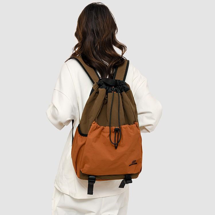 Schoolbag Outdoor Camping School Bag Casual Backpack Light Sports Fitness Men and Women Backpack Drawstring Design Travel Double Back